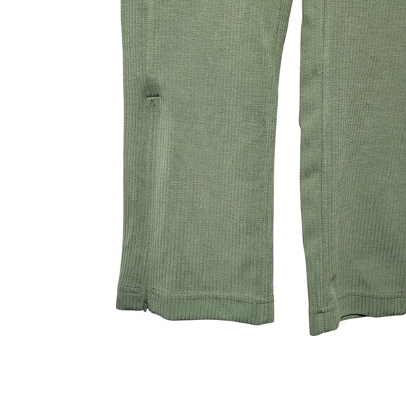 Lululemon Ribbed Softstreme Zip-Leg High-Rise Cropped Pants Women's 4 Eucalyptus - Picture 3 of 7